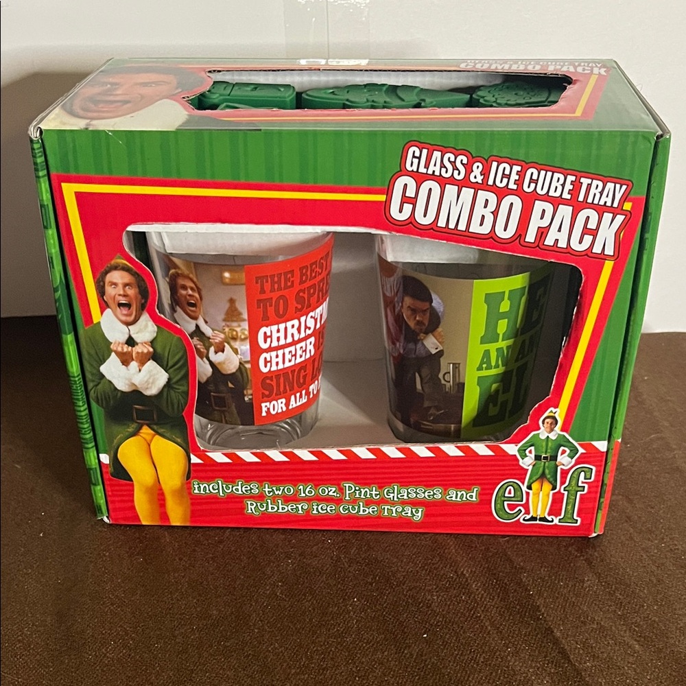 😄ELF drinks glasses ice cubes trays combo nib